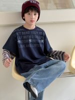 【100-160】長袖Tシャツ 男の子 カジュアル 切り替え 星柄 英字プリント - 画像 (4)