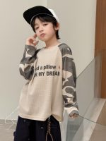 【100-160】長袖Tシャツ 男の子 カモフラ柄 ゆったり カジュアル - 画像 (4)