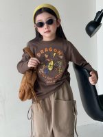 【100-150】長袖Tシャツ 女の子 プリント カジュアル 着回しやすい - 画像 (5)