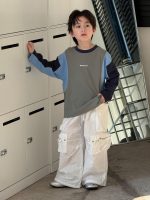 【100-160】長袖Tシャツ 男の子 トレンド 配色デザイン カジュアル - 画像 (4)
