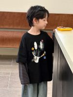 【100-160】長袖Tシャツ 男の子 レイヤード風 トレンド 合わせやすい - 画像 (4)