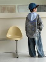 【100-160】シャツ 男の子 フード付き チェック柄 カジュアル - 画像 (4)