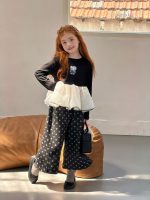 【90-140】ワイドパンツ 女の子 ドット柄 ゆったり ガーリー - 画像 (4)