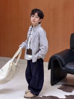 【100-170】デニムパンツ 男の子 韓国風 カーブシルエット ゆったり - 画像 (4)
