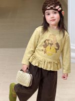 【80-140】長袖Tシャツorパンツ 女の子 ドット柄 フリルデザイン - 画像 (5)