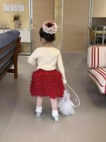 【80-130】長袖Tシャツorスカート 女の子 おしゃれ 重ね着 レース - 画像 (6)