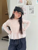 【100-150】長袖トップス 女の子 韓国風 こなれ感 レイヤード風 - 画像 (4)
