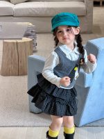 【80-140】長袖トップスorスカート 女の子 おしゃれ 学院風 レイヤード風 - 画像 (4)