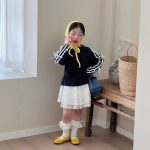 【90-150】スウェットorスカートパンツ 女の子 リボン付き フリルデザイン - 画像 (5)