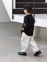 【100-170】長袖Tシャツ 男の子 韓国風 英字プリント 切り替え - 画像 (6)
