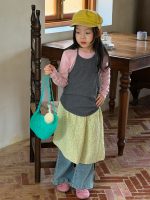 【100-160】長袖Tシャツ 女の子 韓国風 レイヤード風 着回しやすい - 画像 (4)