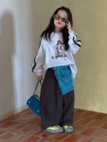 【100-160】トレーナー 女の子 カートゥーン 英字プリント カジュアル - 画像 (4)