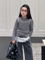 【100-150】長袖トップス 女の子 韓国風 レイヤード風 ベスト＆ロンT - 画像 (5)
