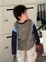 【100-160】長袖Tシャツ 男の子 トレンド 配色デザイン カジュアル - 画像 (5)