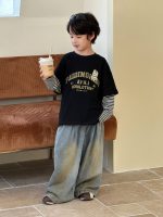 【100-160】長袖Tシャツ 男の子 レイヤード風 トレンド クール - 画像 (5)