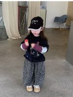 【80-130】長袖Tシャツorパンツ 女の子 ヒョウ柄 レイヤード風 - 画像 (3)