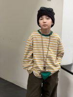 【100-170】長袖シャツ 男の子 ボーダー柄 コットン 配色 ベーシック - 画像 (6)