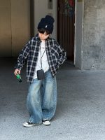 【100-170】デニムパンツ 男の子 韓国風 ヴィンテージ風 ゆったり - 画像 (5)
