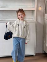 【90-140】パーカー 女の子 シンプル フード付き カジュアル - 画像 (5)