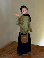 【100-160】カーディガン 女の子 花柄 ニット ガーリー 合わせやすい - 画像 (4)