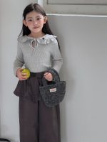 【90-150】ニットトップスorパンツ 女の子 ビッグカラー ふんわり きれいめ - 画像 (5)