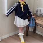 【90-150】スウェットorスカートパンツ 女の子 リボン付き フリルデザイン - 画像 (6)