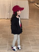 【90-140】二点セット カーディガン&ボーダー柄レイヤード風パンツ 女の子 韓国風 - 画像 (5)