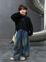 【100-150】長袖トップスorデニムパンツ 男の子 クール 韓国風 カジュアル - 画像 (5)