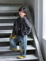 【100-150】ニットカーディガン 男の子 韓国風 クルーネック - 画像 (6)