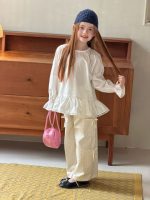 【90-140】長袖トップス 女の子 おしゃれ フリルデザイン シンプル - 画像 (6)