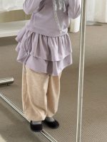 【90-140】2点セット 女の子 ボーダーパーカー＆レイヤードスカート - 画像 (8)