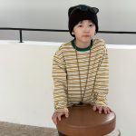 【100-170】長袖シャツ 男の子 ボーダー柄 コットン 配色 ベーシック