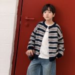 【100-170】カーディガン 男の子 ボーダー柄 やわらか レイヤード - 画像 (8)