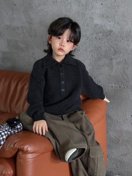 【100-150】セーター 男の子 韓国風 ニット ハイネック あったか