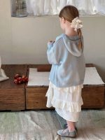【90-140】カーディガン 女の子 無地 フード付き おしゃれ ガーリー - 画像 (2)