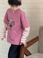 【100-160】長袖Tシャツ 男の子 レイヤード風 トレンド 着回しやすい - 画像 (6)