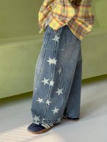 【100-160】デニムパンツ 男の子 韓国風 スターモチーフ ゆったり - 画像 (6)