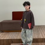 【90-160】長袖Tシャツ 男の子 ボーダー柄 ゆったりシルエット 韓国風 カジュアル - 画像 (6)
