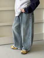 【100-160】デニムパンツ 男の子 シンプル ゆったり 合わせやすい - 画像 (6)