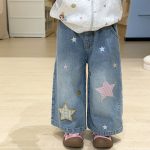 【80-140】ジップパーカーorデニムパンツ 女の子 カートゥーン 星柄 - 画像 (6)