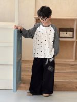 【100-160】長袖Tシャツ 男の子 韓国風 星柄 トレンド 合わせやすい - 画像 (3)