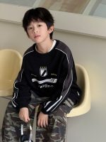 【100-160】長袖Tシャツ 男の子 アメカジ 配色切り替え ストリート - 画像 (6)