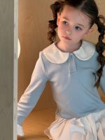 【90-140】ワンピース 女の子 配色デザイン 襟付き ガーリー 学院風 - 画像 (6)