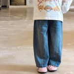 【80-140】長袖トップスorデニムパンツ 女の子 犬柄 キュート カジュアル - 画像 (7)