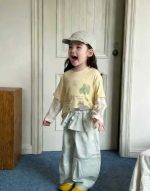 【80-130】長袖Tシャツorパンツ 女の子 おしゃれ レイヤード風 - 画像 (7)