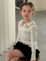 【90-140】長袖トップス 女の子 刺繍 きれいめ 襟付き