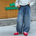 【100-170】デニムパンツ 男の子 韓国風 レトロ カジュアル - 画像 (3)