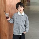 【90-160】ニットカーディガン 男の子 刺繍 韓国風 上品カジュアル - 画像 (3)