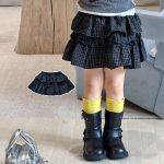 【80-140】長袖トップスorスカート 女の子 おしゃれ 学院風 レイヤード風 - 画像 (7)
