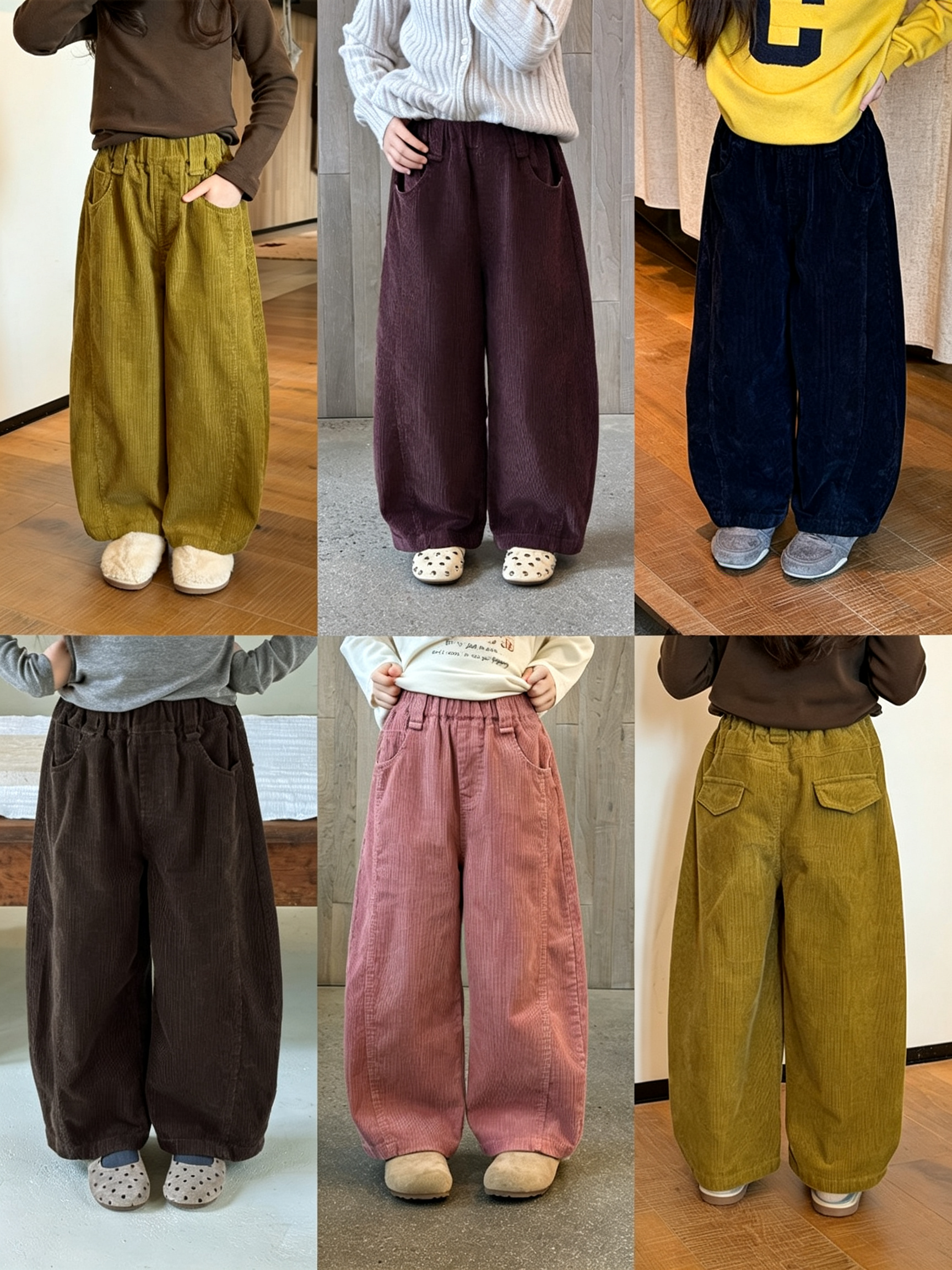 去除图片文字水印 【100-170】パンツ 女の子 コーデュロイ ゆったり 合わせやすい - 画像 (1)